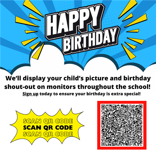 Birthday Shout Out Flyer with QR Code